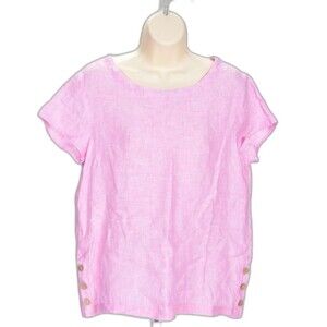 Cynthia Rowley Linen Cap Sleeve Blouse Size S